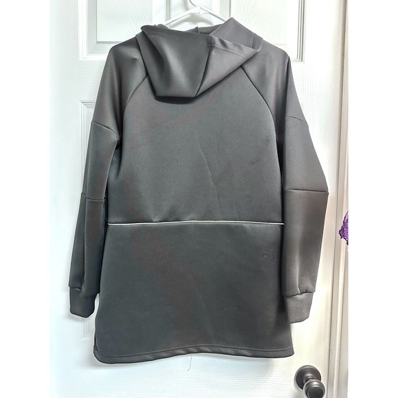 Fabletics Livia Black Gold Reflective Piping Long Jacket with Zip Pockets Size M - Picture 3 of 5